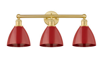 Edison Three Light Bath Vanity in Satin Gold (405|6163WSGMBD75RD)