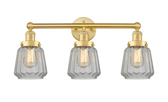 Edison Three Light Bath Vanity in Satin Gold (405|6163WSGG142)