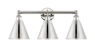 Edison Three Light Bath Vanity in Polished Nickel (405|6163WPNMBC8PN)
