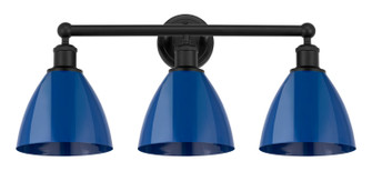 Edison Three Light Bath Vanity in Matte Black (405|6163WBKMBD75BL)