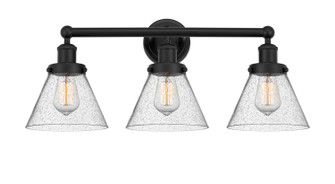 Edison Three Light Bath Vanity in Matte Black (405|6163WBKG44)