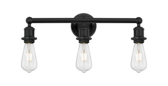 Edison Three Light Bath Vanity in Matte Black (405|6163WBK)
