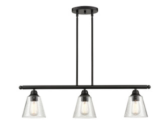 Edison Three Light Island Pendant in Matte Black (405|6163IBKG454)