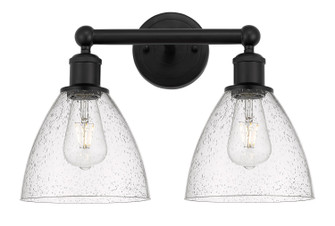 Edison Two Light Bath Vanity in Matte Black (405|6162WBKGBD754)