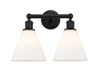 Edison Two Light Bath Vanity in Matte Black (405|6162WBKGBC81)