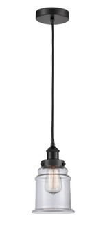 Edison One Light Mini Pendant in Matte Black (405|6161PHBKG182)