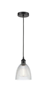 Edison One Light Mini Pendant in Matte Black (405|6161PBKG382)