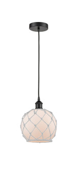 Edison One Light Mini Pendant in Matte Black (405|6161PBKG1218RW)