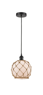Edison One Light Mini Pendant in Matte Black (405|6161PBKG1218RB)