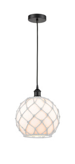 Edison One Light Mini Pendant in Matte Black (405|6161PBKG12110RW)