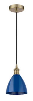 Edison One Light Mini Pendant in Antique Brass (405|6161PABMBD75BL)