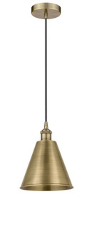 Edison One Light Mini Pendant in Antique Brass (405|6161PABMBC8AB)