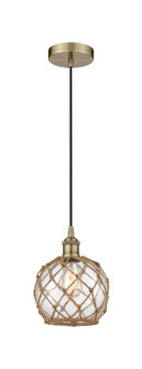 Edison One Light Mini Pendant in Antique Brass (405|6161PABG1228RB)