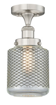 Edison One Light Semi-Flush Mount in Brushed Satin Nickel (405|6161FSNG262)