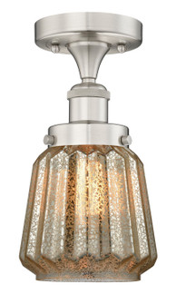 Edison One Light Semi-Flush Mount in Brushed Satin Nickel (405|6161FSNG146)