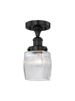 Edison One Light Semi-Flush Mount in Matte Black (405|6161FBKG302)