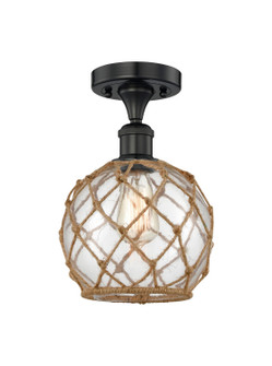 Edison One Light Semi-Flush Mount in Matte Black (405|6161FBKG1228RB)