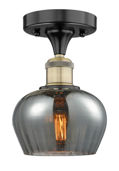 Edison One Light Semi-Flush Mount in Black Antique Brass (405|6161FBABG93)