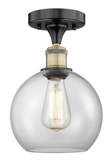 Edison One Light Semi-Flush Mount in Black Antique Brass (405|6161FBABG1228)