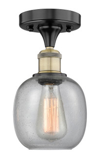 Edison One Light Flush Mount in Black Antique Brass (405|6161FBABG104)