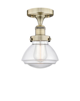 Edison One Light Semi-Flush Mount in Antique Brass (405|6161FABG322)