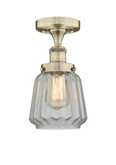 Edison One Light Semi-Flush Mount in Antique Brass (405|6161FABG142)