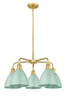 Ballston Five Light Chandelier in Satin Gold (405|5165CRSGMBD75SF)
