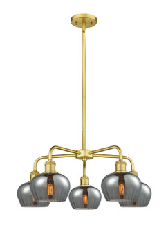 Downtown Urban Five Light Chandelier in Satin Gold (405|5165CRSGG93)