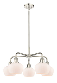 Downtown Urban Five Light Chandelier in Polished Nickel (405|5165CRPNG91)