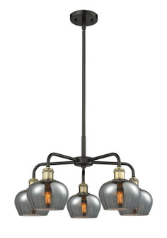 Downtown Urban Five Light Chandelier in Black Antique Brass (405|5165CRBABG93)