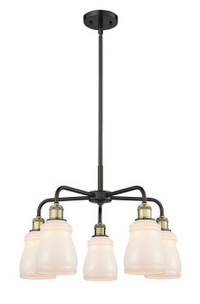Downtown Urban Five Light Chandelier in Black Antique Brass (405|5165CRBABG391)
