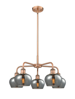 Downtown Urban Five Light Chandelier in Antique Copper (405|5165CRACG93)