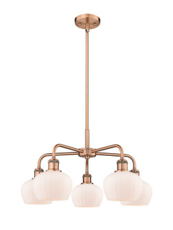Downtown Urban Five Light Chandelier in Antique Copper (405|5165CRACG91)