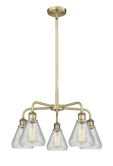 Downtown Urban Five Light Chandelier in Antique Brass (405|5165CRABG275)