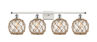 Ballston Four Light Bath Vanity in White Polished Chrome (405|5164WWPCG1228RB)