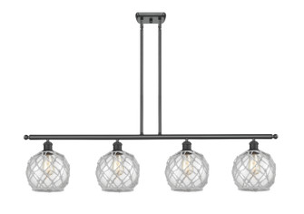 Ballston Four Light Island Pendant in Matte Black (405|5164IBKG1228RW)
