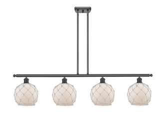 Ballston Four Light Island Pendant in Matte Black (405|5164IBKG1218RW)