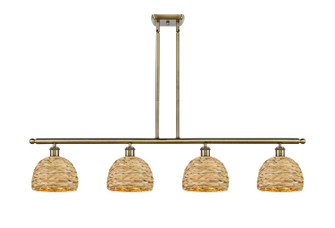 Ballston Four Light Island Pendant in Antique Brass (405|5164IABRBD8NAT)