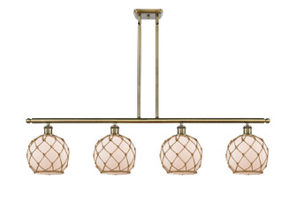 Ballston Four Light Island Pendant in Antique Brass (405|5164IABG1218RB)