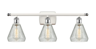 Ballston Three Light Bath Vanity in White Polished Chrome (405|5163WWPCG275)
