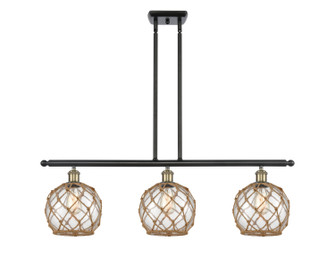 Ballston Three Light Island Pendant in Black Antique Brass (405|5163IBABG1228RB)