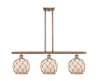 Ballston Three Light Island Pendant in Antique Copper (405|5163IACG1218RB)