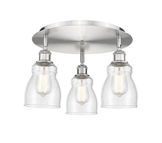 Downtown Urban Three Light Flush Mount in Satin Nickel (405|5163CSNG394)