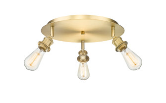 Downtown Urban Three Light Flush Mount in Satin Gold (405|5163CSG)