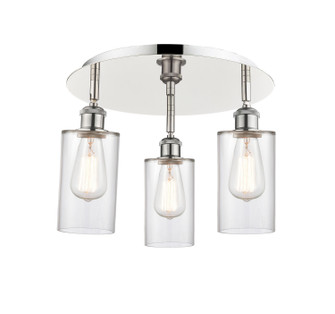 Downtown Urban Three Light Flush Mount in Polished Nickel (405|5163CPNG802)