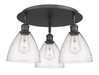 Ballston Three Light Flush Mount in Matte Black (405|5163CBKGBD754)