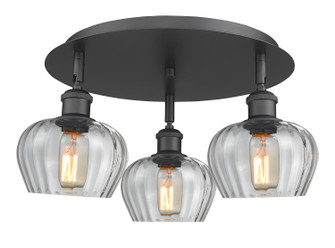 Ballston Three Light Semi-Flush Mount in Matte Black (405|5163CBKG92)
