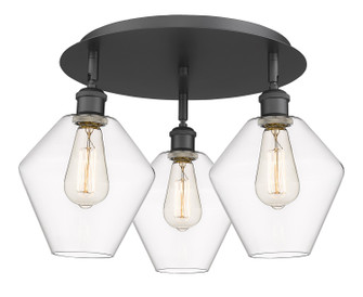 Downtown Urban Three Light Flush Mount in Matte Black (405|5163CBKG6528)