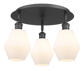 Ballston Three Light Flush Mount in Matte Black (405|5163CBKG6516)