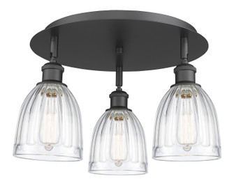 Ballston Three Light Flush Mount in Matte Black (405|5163CBKG442)